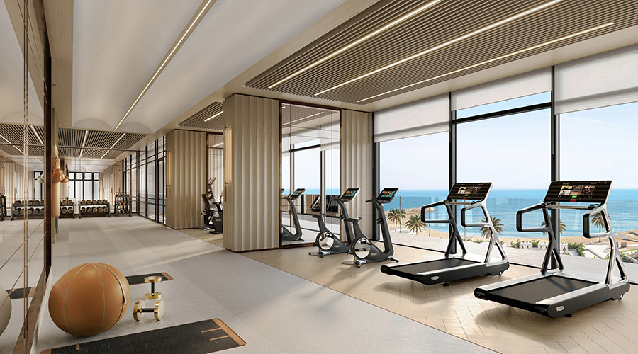Fitness centre overlooking the Arabian Gulf