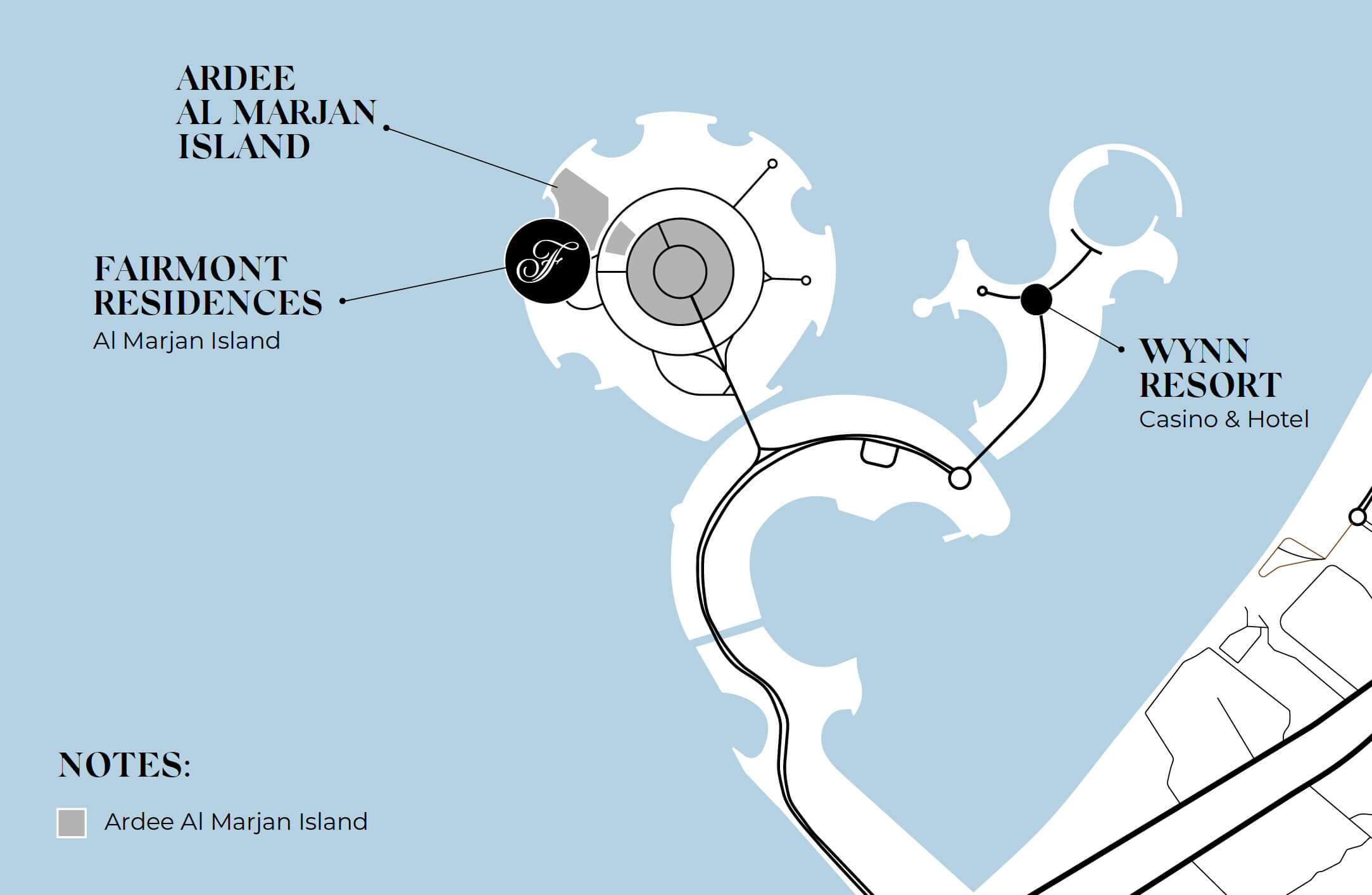 Map of Al Marjan Island, Ras Al Khaimah