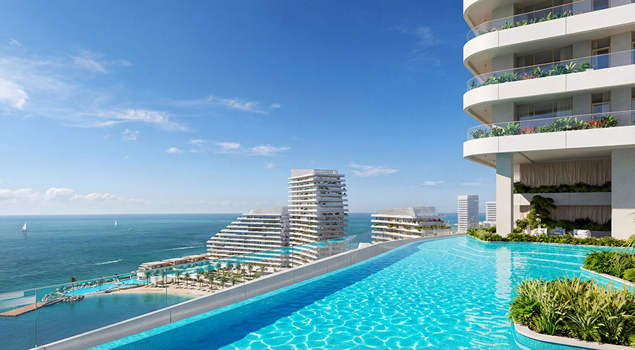 Sky pool overlooking the Arabian Gulf